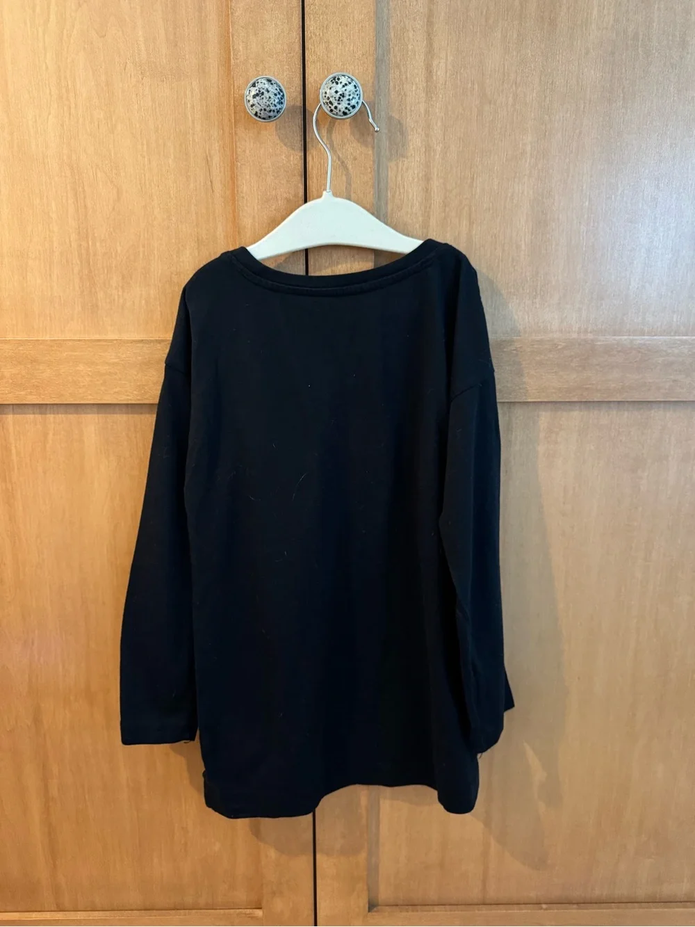 Primary Black Long Sleeve Pocket Tunic for Kids